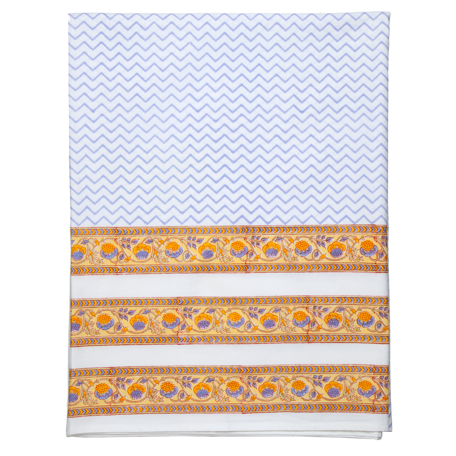 Juhi Chevron Flat Sheets - Periwinkle